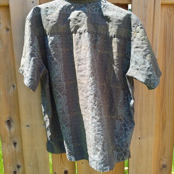 FUN Tropical Camo Print Button Down Short Sleeve Blouse Men's Large - Picture 5 of 5